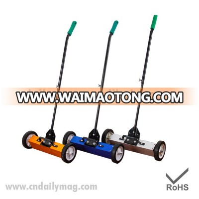 Hand Push Wheeled Warehouse Workshop Rolling Magnetic Road Floor Sweeper